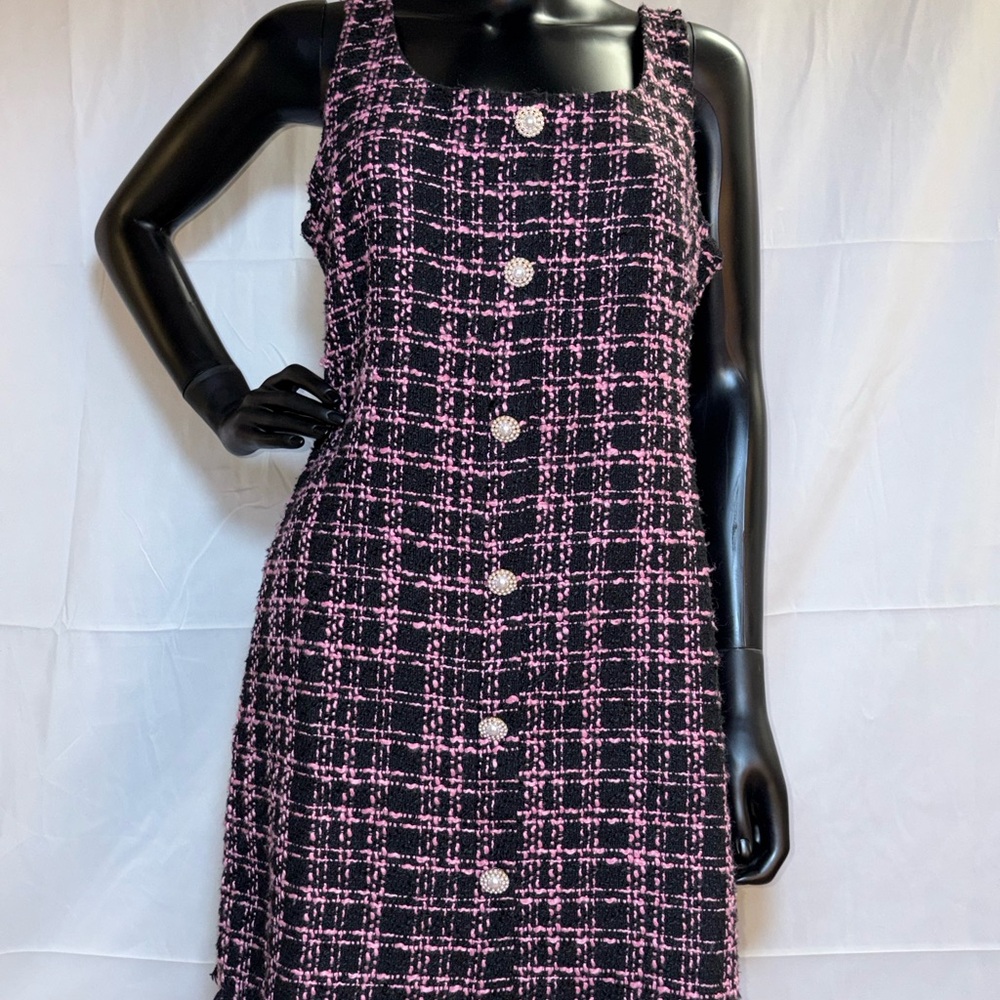 BeBop Pink and Black Plaid Mini Dress